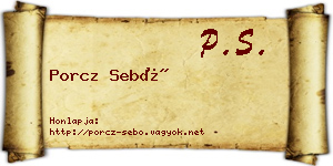 Porcz Sebő névjegykártya